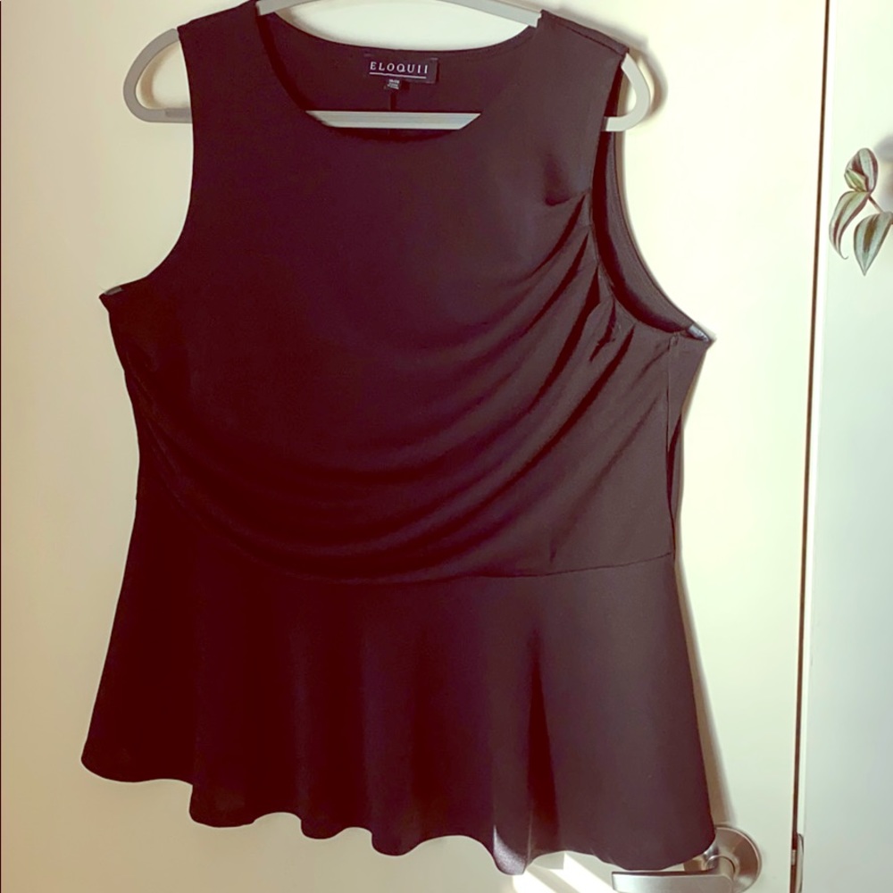 Eloquii S18/20 Black Peplum Tank